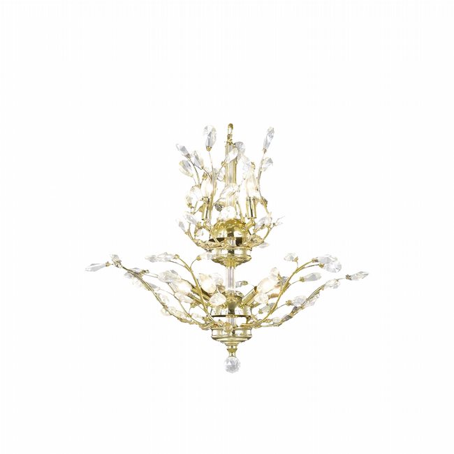 W83152G21 Aspen 8 Light Gold Finish Crystal Tree Two Tier Chandelier