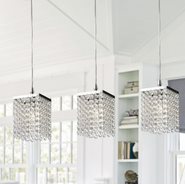 W83154C5-CL Prism 1 Light Chrome Finish and Clear Crystal Mini Pendant
