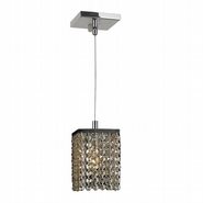 W83154C5-GT Prism 1 light Chrome Finish and Golden Teak Crystal Mini Pendant