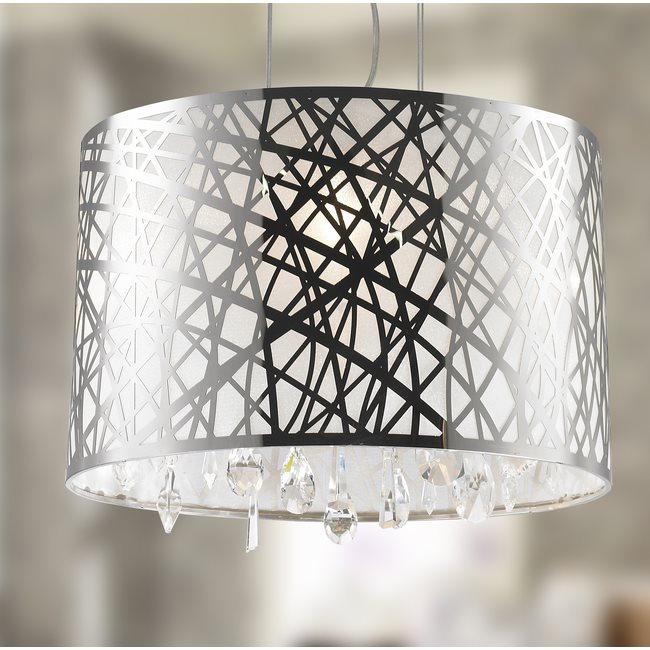 W83180C17 Julie Chandelier, Clear Crystal , Chrome Finish , 4 Light