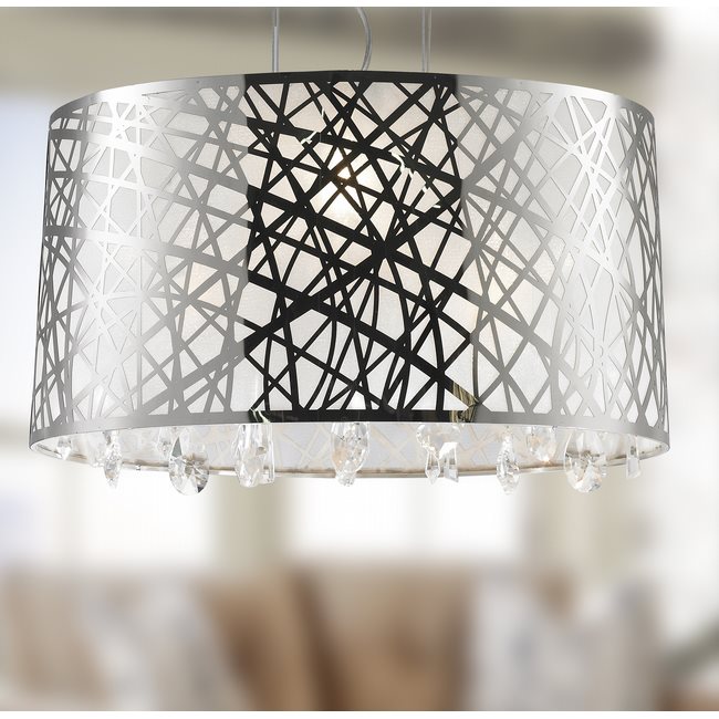 W83181C21 Julie Chandelier, Clear Crystal , Chrome Finish , 4 Light