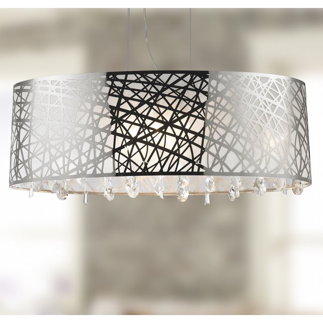 W83183C35 Julie Chandelier, Clear Crystal , Chrome Finish , 8 Light