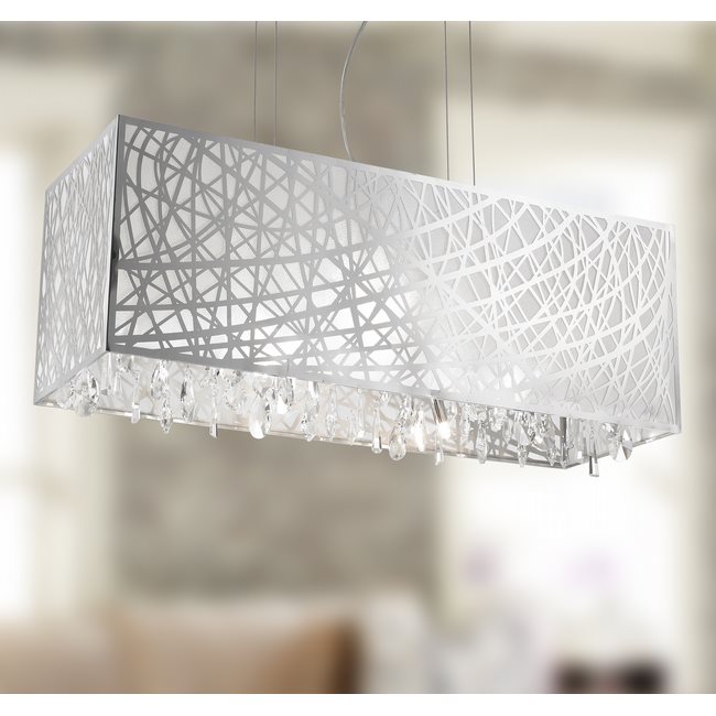 W83187C34 Julie Chandelier, Clear Crystal , Chrome Finish , 8 Light