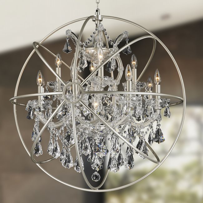 w83191mn33-cl Armillary 13 Light Matte Nickel Finish Pendant