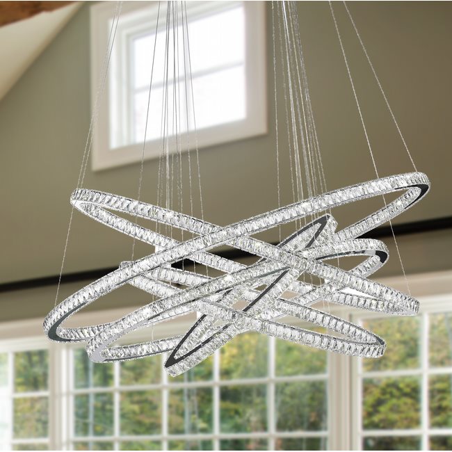 W83193KC72 Galaxy Chandelier, Clear Crystal , Chrome Finish , 94+8 LED Light
