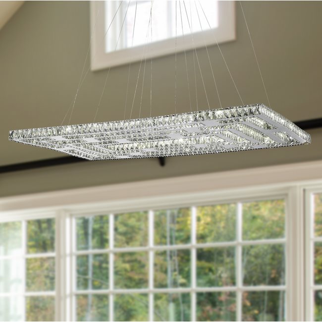 W83194KC60 Galaxy Chandelier, Clear Crystal , Chrome Finish , 80+56 LED Light