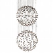 W83210C24 Saturn 9 Light Chrome Finish and Clear Crystal Galaxy Chandelier