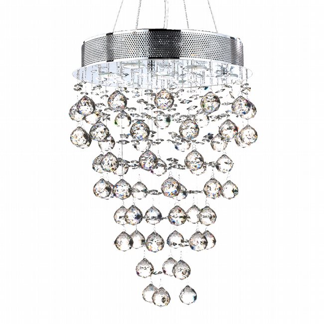 W83211C16 Icicle 7 Light Chrome Finish and Clear Crystal Chandelier