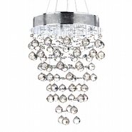 W83211C16 Icicle 7 Light Chrome Finish and Clear Crystal Chandelier