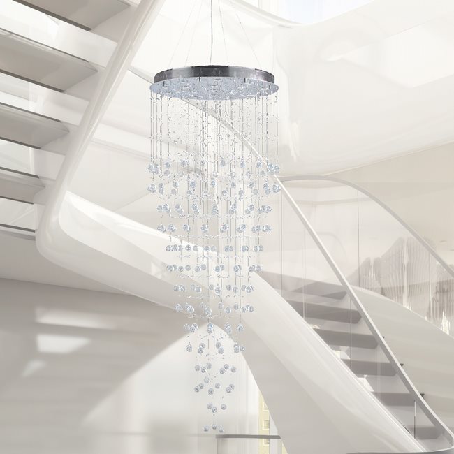 W83217C30 Icicle 16 Light Chrome Finish with Clear Crystal Chandelier