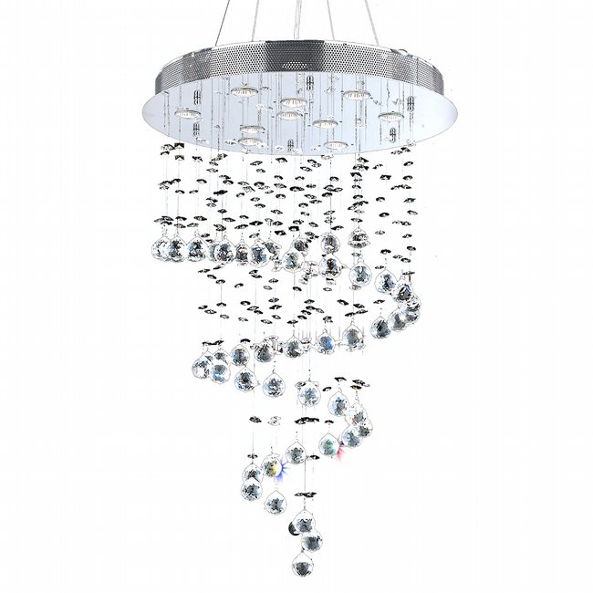 W83248C24 Helix 10 light Chrome Finish with Clear Crystal Chandelier