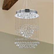 W83252C18 Helix 5 Light Chrome Finish and Clear Crystal Spiral Chandelier