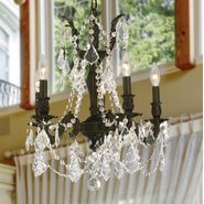 W83304F18-CL Windsor 5 Light Flemish Brass Finish Clear Crystal Chandelier