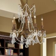 W83304FG18-CL Windsor 5 Light French Gold Finish and Clear Crystal Chandelier