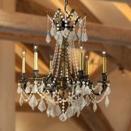 W83305BP23-CL Windsor 6 Light Antique Bronze Finish and Clear Crystal Chandelier