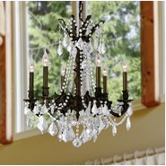 W83305F23-CL Windsor 6 Light Flemish Brass Finish Clear Crystal Chandelier
