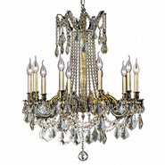 W83308BP28-CL Windsor 10 Light Antique Bronze Finish and Clear Crystal Chandelier
