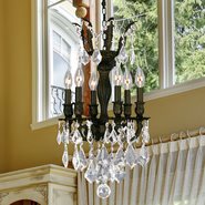 W83331F13 Versailles 6 Light Flemish Brass Finish with Clear Crystal Chandelier