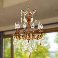 W83322F17-GT Versailles 10 light Flemish Brass Finish with Golden Teak Crystal Chandelier