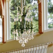 W83331B13-GT Versailles 6 Light Antique Bronze Finish and Golden Teak Crystal Chandelier