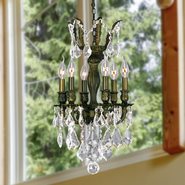 W83331B13 Versailles 6 Light Antique Bronze Finish and Clear Crystal Chandelier