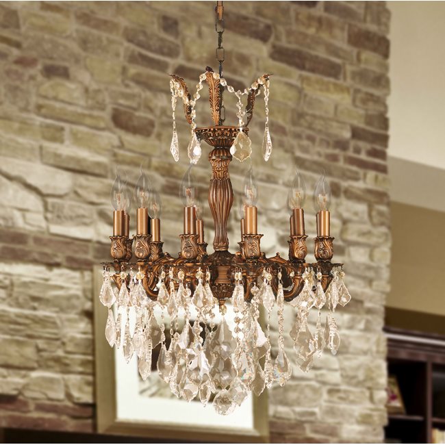 W83336FG20-GT Versailles 12 light French Gold Finish with Clear Crystal Chandelier