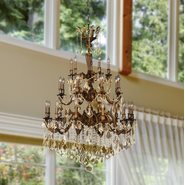 W83352FG36-GT Versailles 25 light French Gold Finish and Golden Teak Crystal Chandelier Three 3 Tier