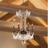 W83356B20-GT Winchester 9 Light Antique Bronze Finish with Golden Teak Crystal Chandelier