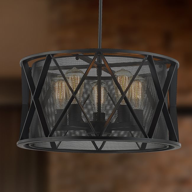 w83420mb20 Nautilus 5 Light Matte Black Finish Pendant