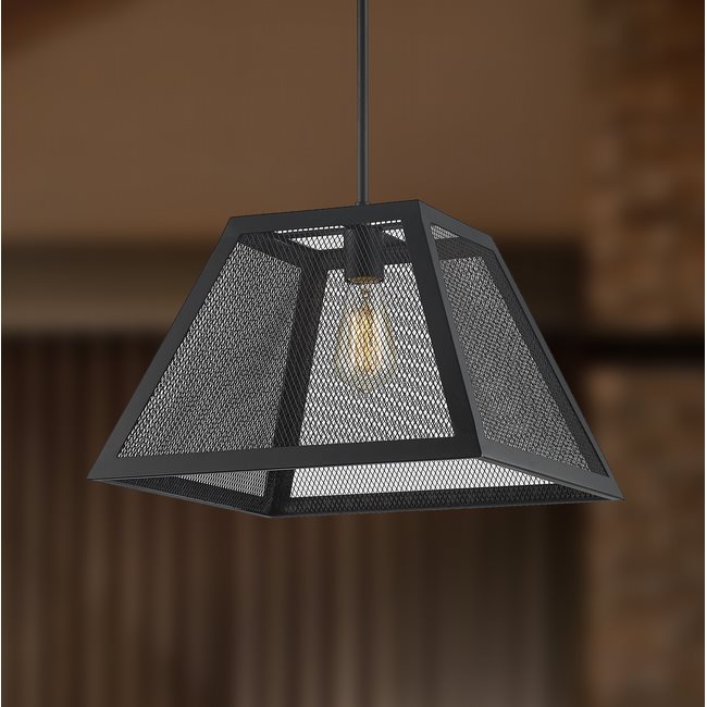w83424mb16 Nautilus 1 Light Matte Black Finish Pendant