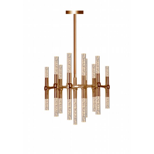 w83467mg20 Sidney 25 Light Matte Gold Finish G9 LED Chandelier