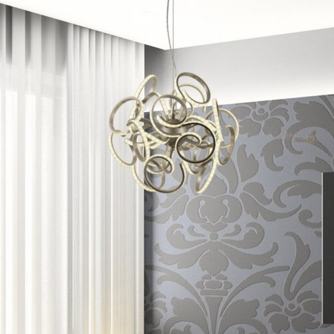 w83473mn24 Asimov Light Matte Nickel Finish LED Chandelier