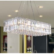 W83525C28 Cascade 16 Light Chrome Finish with Clear Crystal Chandelier