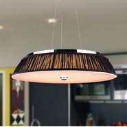 W83953C24-BK Alice 12 Light LED Chrome Finish with Black String Shade Pendant