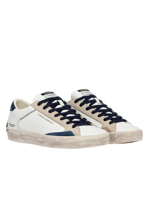 TENNIS F.GOMMA BIANCO BLU CRIME LONDON | DISTRESSED 10PCWHT BLU