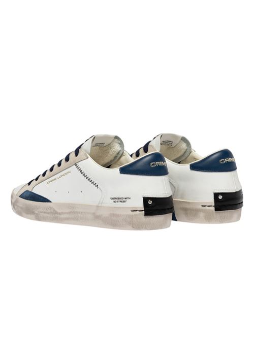 TENNIS F.GOMMA BIANCO BLU CRIME LONDON | DISTRESSED 10PCWHT BLU