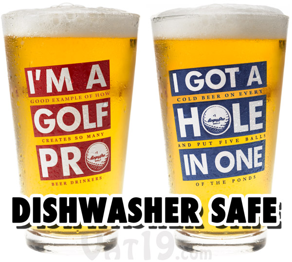 Golf Beer Pint Dual Message Glasses are the perfect golf gift