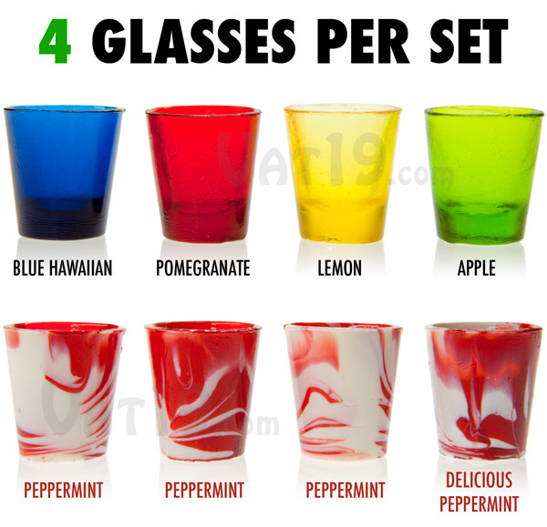 Hard Candy Shot Glasses Fruit and peppermint flavor 4packs