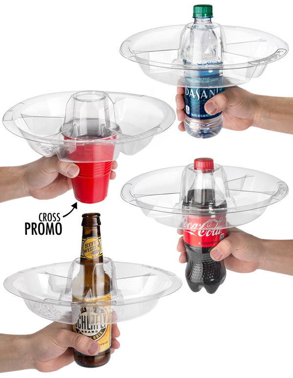 The GoPlate Reusable Party Plate Doubles as Drink Holder