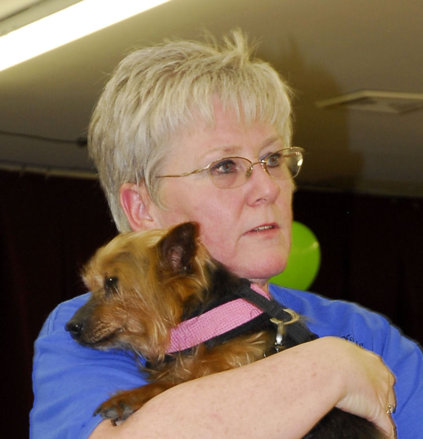 mary ellen and Yorkie at Yorkie Day