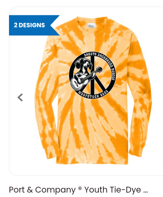 Woofstock youth long sleeve yellow tie dye