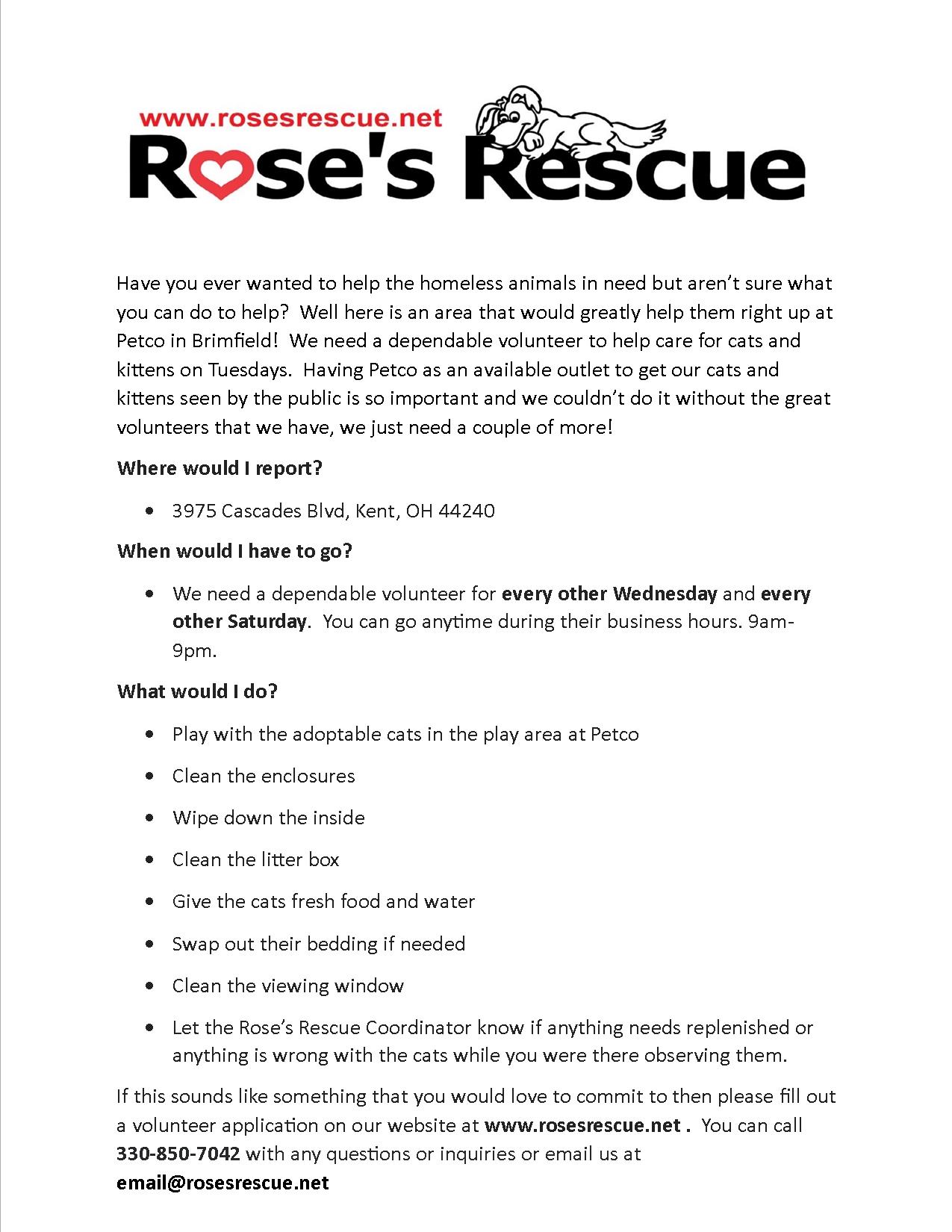 Petco Volunteer Flyer 2/2020 Petco Volunteer Flyer 2/2020