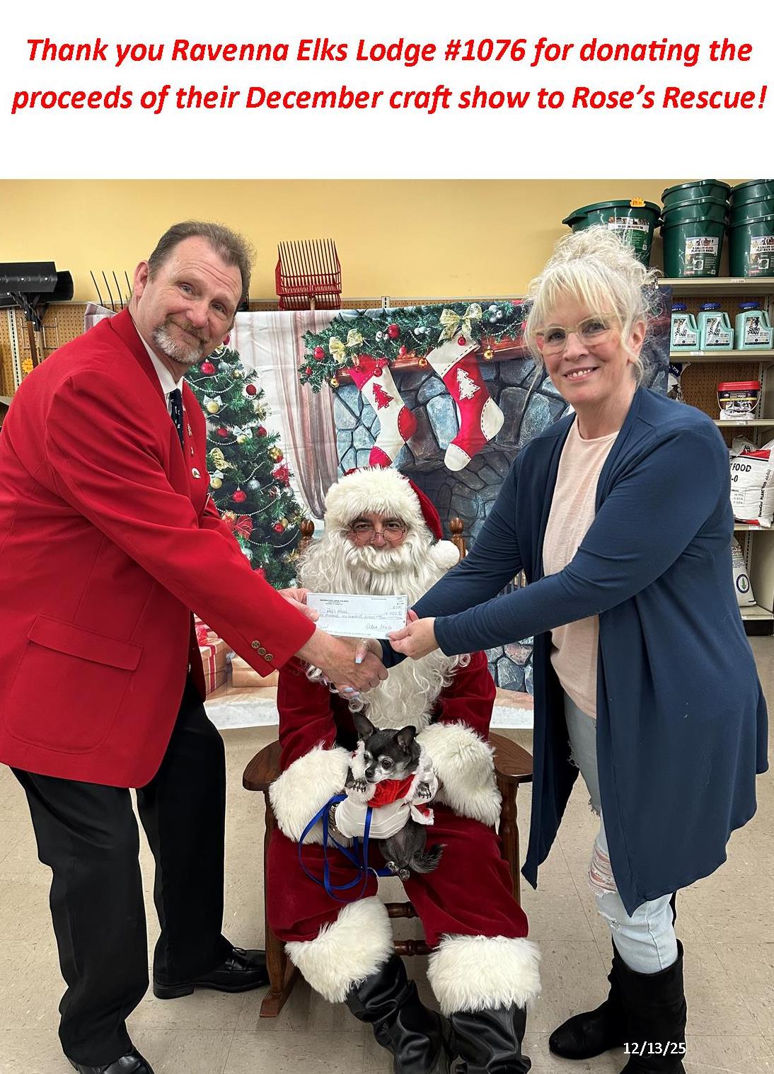 Elks Donation 2025 Thank You