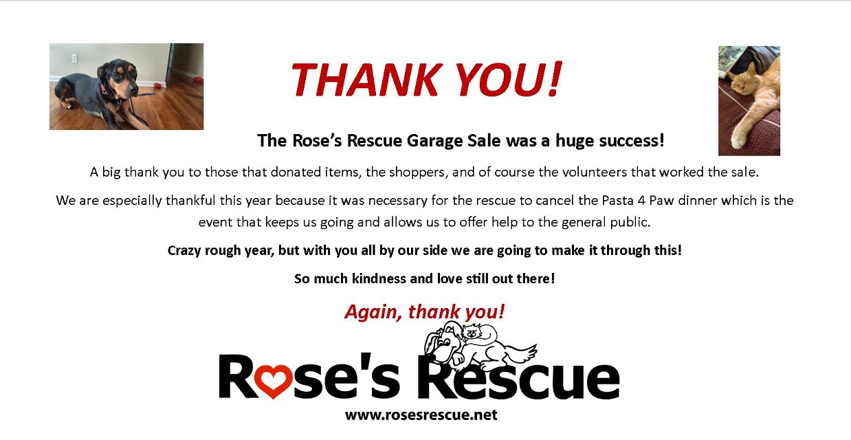 Garage Sale Thank You Garage Sale Thank You