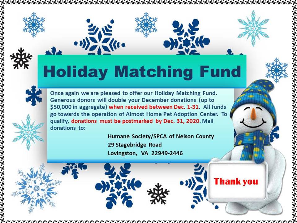 2020 hOLIDAY mATCHING fUNDS 2020 hOLIDAY mATCHING fUNDS