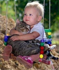 Baby with cat