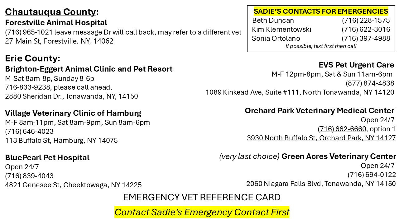 Emergency Vet Information