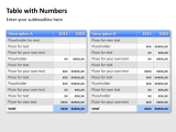 Table with Numbers 8 