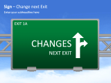 Sign - Change next Exit 1 german