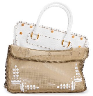 skin bag with embroidered dress detail